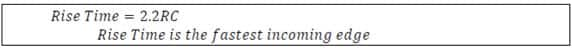 Equation for determining the resistor and capacitor values